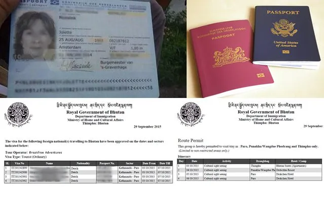 Bhutan visa and travel documents