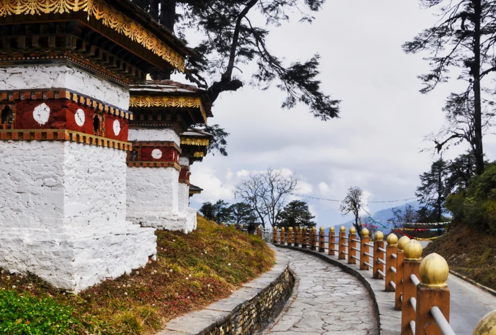 View of ancient monastery in Bhutan