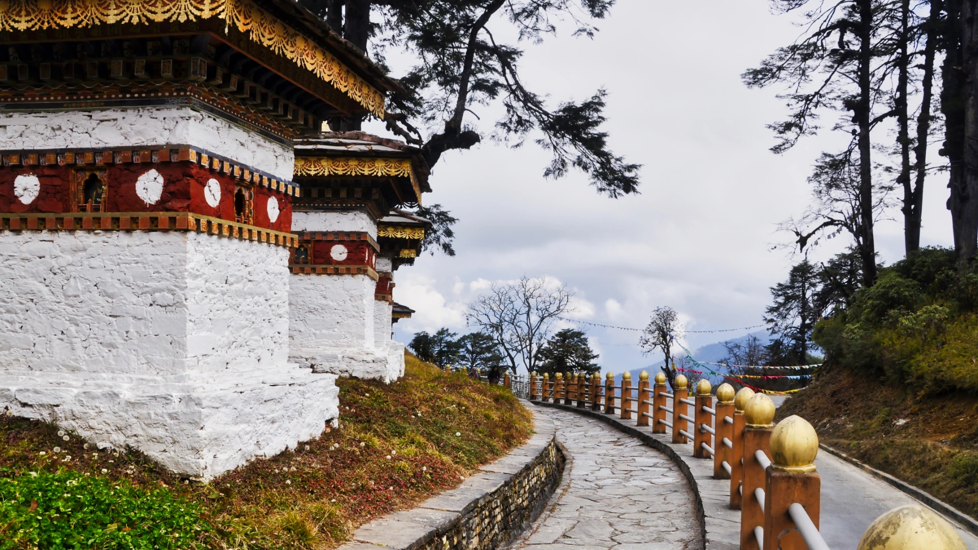 View of ancient monastery in Bhutan