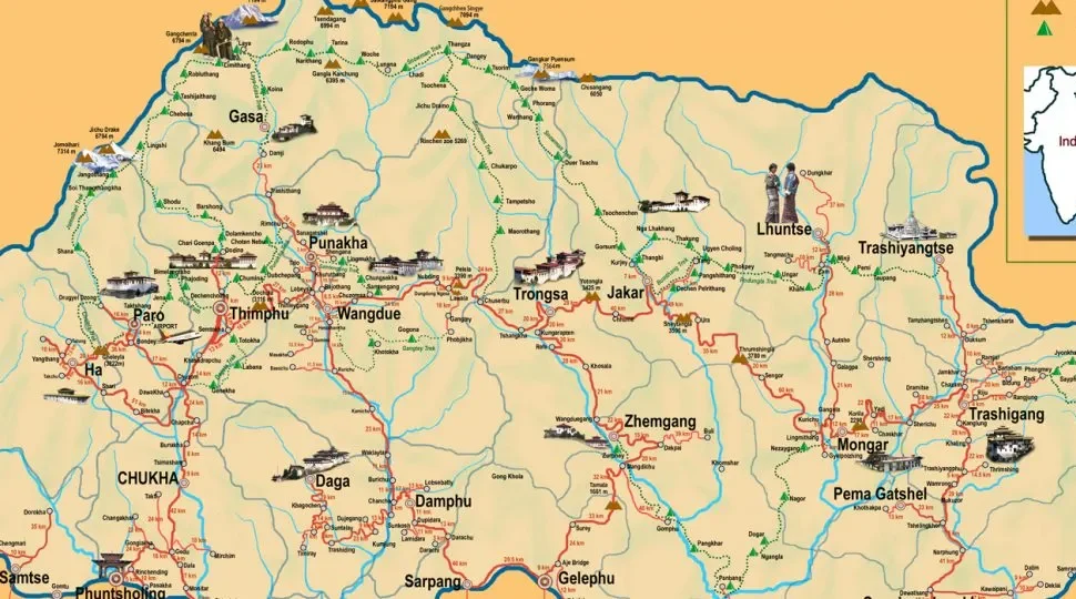 tourist-map-of-bhutan